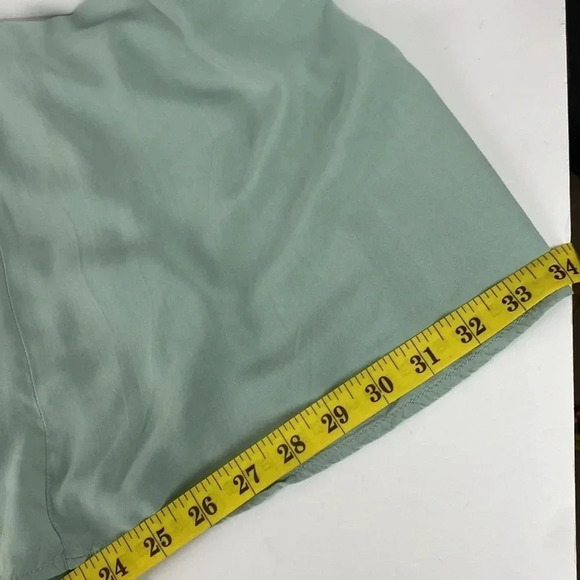 Mint green contemporary, pleated, pull on midi length skirt, size extra large - Picture 6 of 8